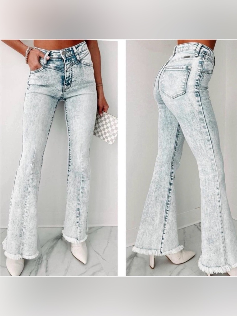 Willow Boutique New Flare Acid Wash Jeans 7
